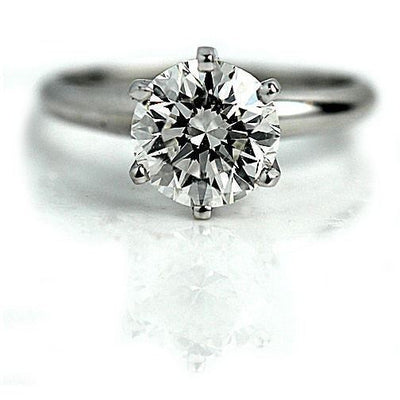 Clarity Enhanced Natural Round Diamond Engagement Ring 2.44 Ct F SI1