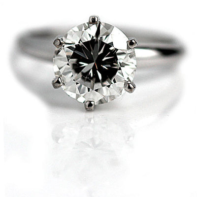 Brilliant Cut Solitaire Diamond Engagement Ring 2.01 Ct with Enhancement