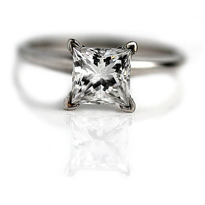 .72 CT Princess Cut Diamond Engagement Ring F-VS2