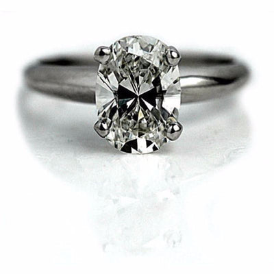 Large 4.10 Carat Clarity Enhanced Oval Shape Diamond Engagement Ring D/SI1