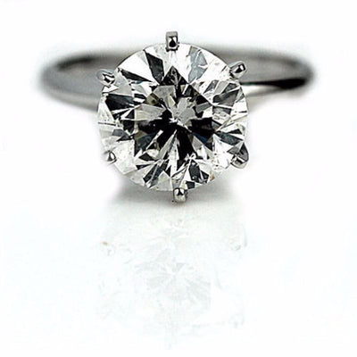 Conflict Free Round Cut Diamond Solitaire Ring 3.00 Carat G-SI2
