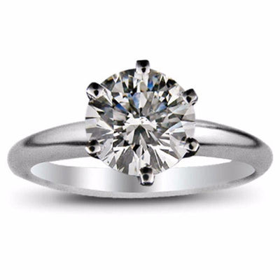 2.01 Carat Round Clarity Enhanced Diamond Ring I SI1-SI2