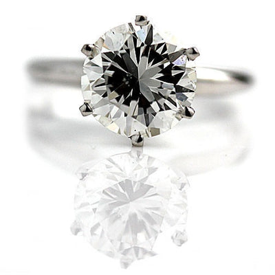 3.17 CT Round Diamond Wedding Ring F/SI1-SI2