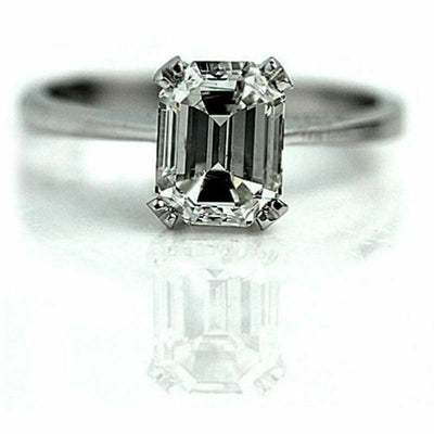 1.60 Carat Emerald Cut Diamond Engagement Ring D/VS2