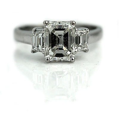 2.00 Ct Clarity Enhanced Emerald Cut Diamond Engagement Ring