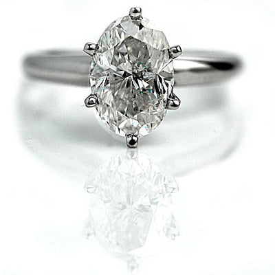 4.00 Ct Oval Diamond Engagement Ring in 14k White Gold F-SI1