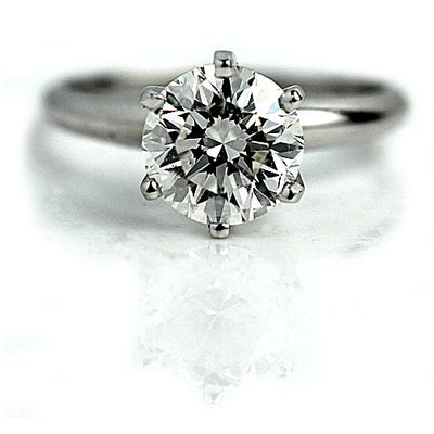 Solitaire Round Diamond 14K Engagement Ring 3.12 Ct