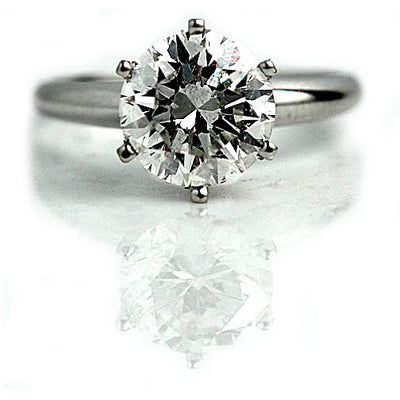 Inexpensive 3.20 Round Diamond Engagement ring with Clarity Enhancement