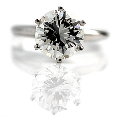 1.54 Carat Round Diamond Solitaire Wedding Ring F-SI1