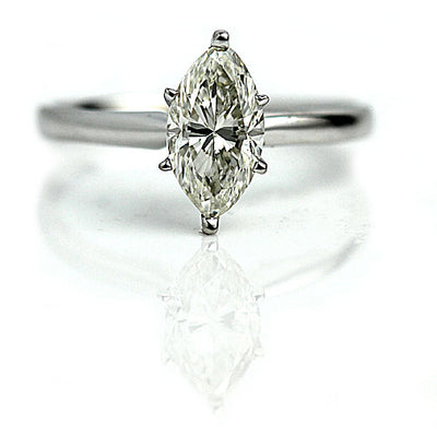 Clarity Enhanced Marquise Diamond Engagement Ring 2.01 Ct