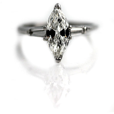 2.27 Marquise Diamond Engagement Ring with Clarity Enhancement
