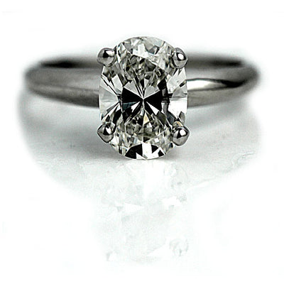 Oval Diamond Engagement Ring 2.01 Ct Clarity Enhanced