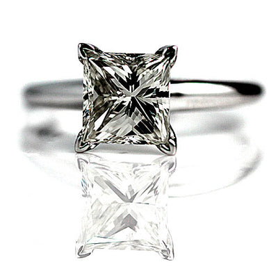 Square Modified Princess Cut Diamond Engagement Ring 2.43 Ct